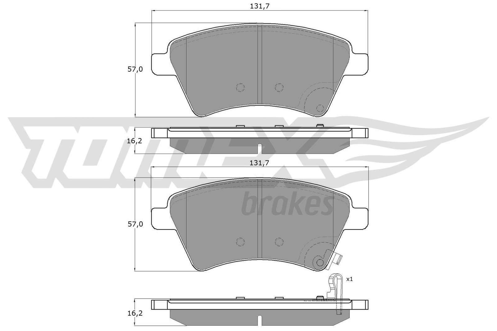 Sada brzdových platničiek kotúčovej brzdy TOMEX Brakes